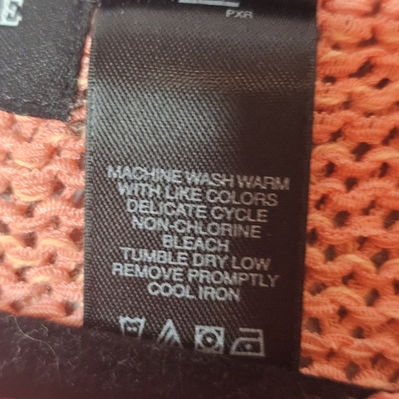 Crazy Horse Women Pastel Peach‎ Orange Sweater 1 (1X) Short Sleeve Knit Easter - Picture 10 of 10